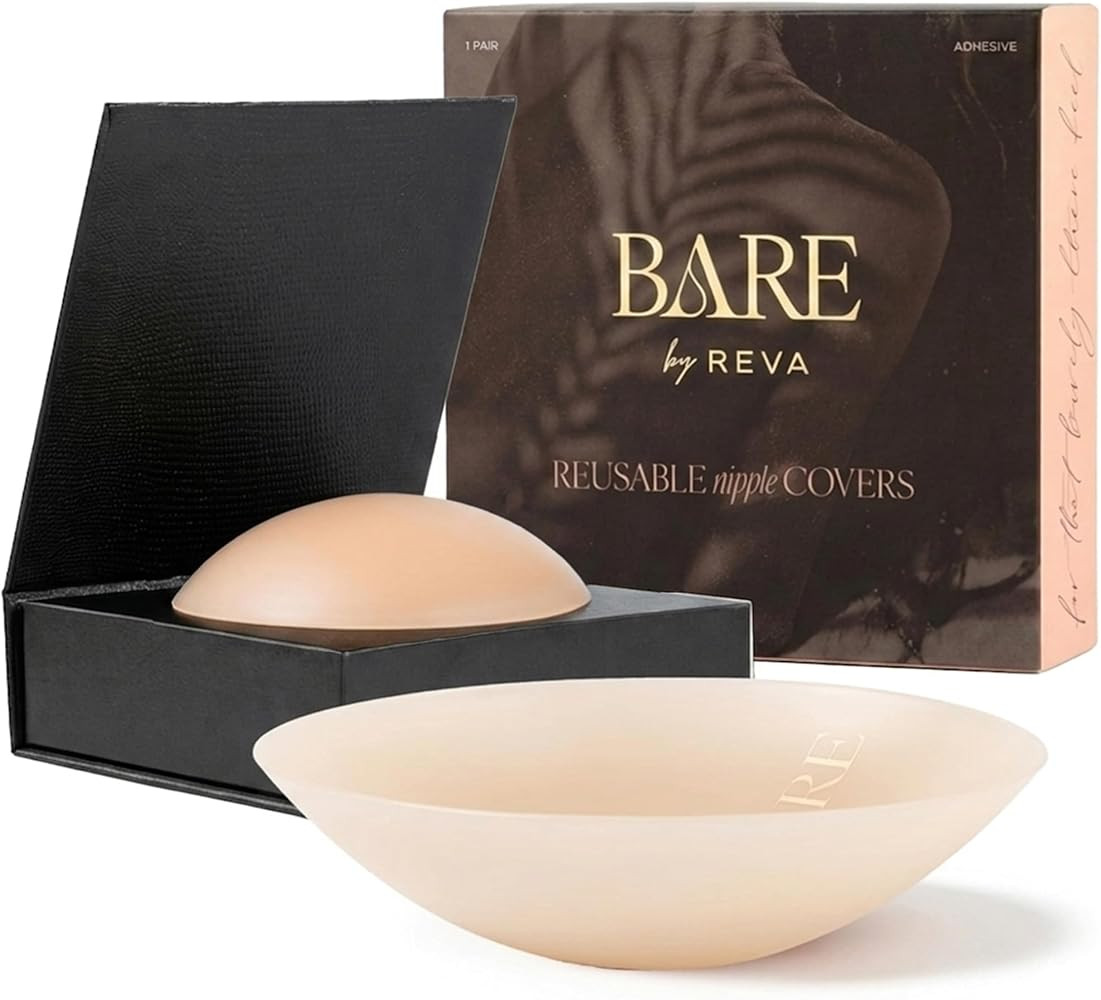 Premium Nipple Covers 100x Use - Adhesive Silicone Nipple Pasties with Travel Box - Soft Matte Re... | Amazon (US)