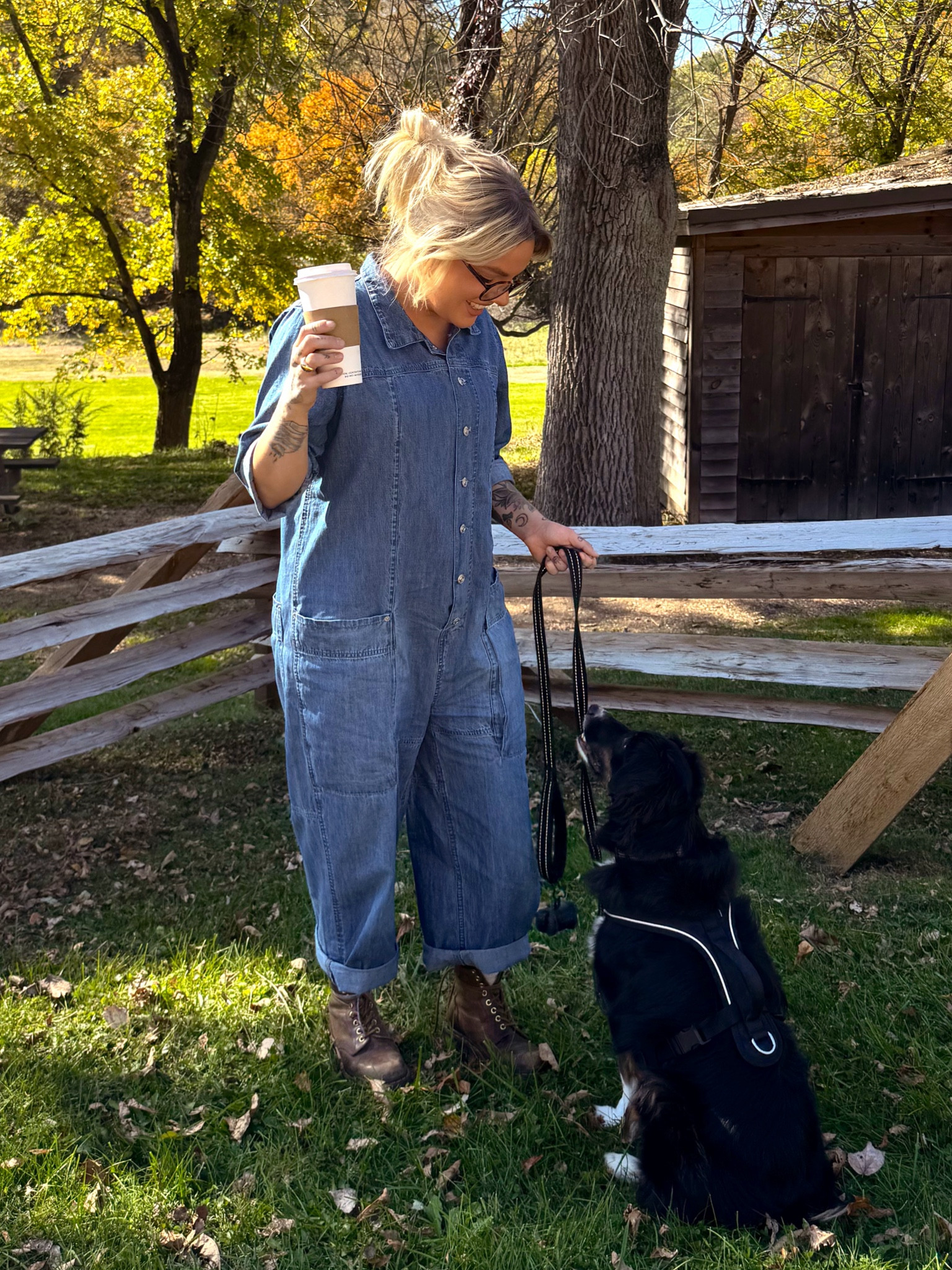 this denim jumpsuit is EVERYTHING!!! perfectly oversized without looking frumpy, soft denim so it’s so comfortable, and comes in black too! WEARING A SIZE SMALL and it fits me PERFECT! 

#LTKSeasonal #LTKStyleTip #LTKMidsize