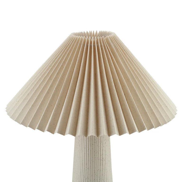 Home Decor Collection 18"in Ribbed Ceramic Table Lamp with Ivory Pleated Shade | Walmart (US)