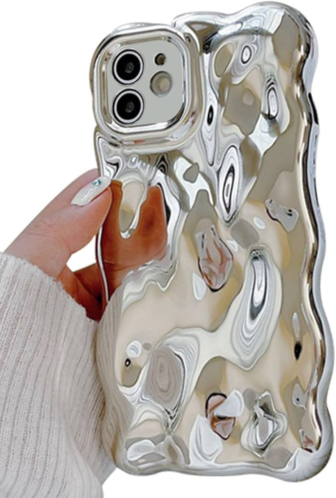 Aitipy Compatible with iPhone 12 Case, Cute 3D Wave Bubble Pattern and Stylish Wavy Border, Soft ... | Amazon (US)