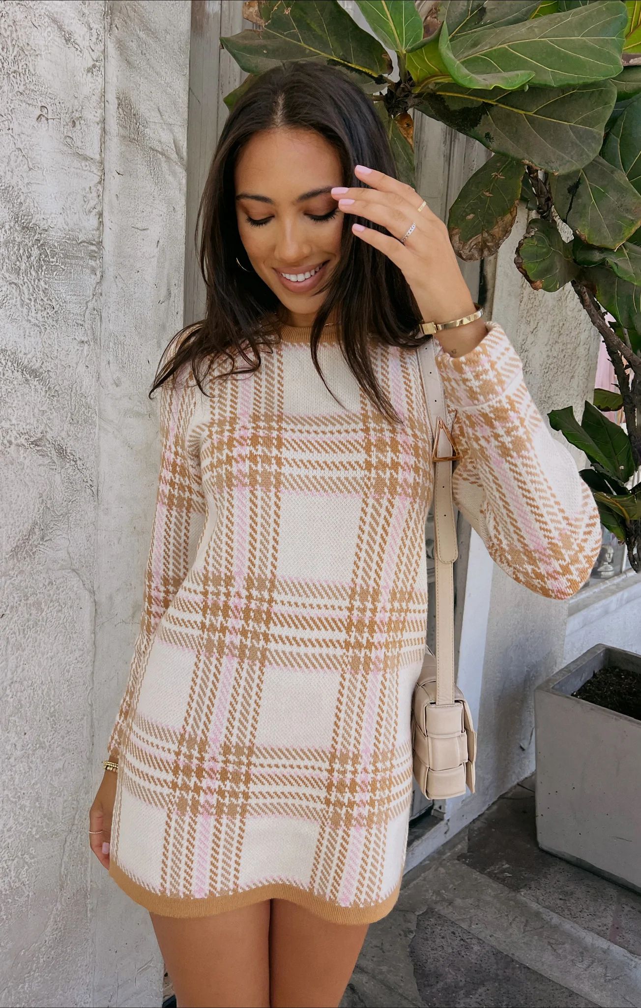 Avenue Sweater Dress ~ Neutral Plaid Knit | Show Me Your Mumu