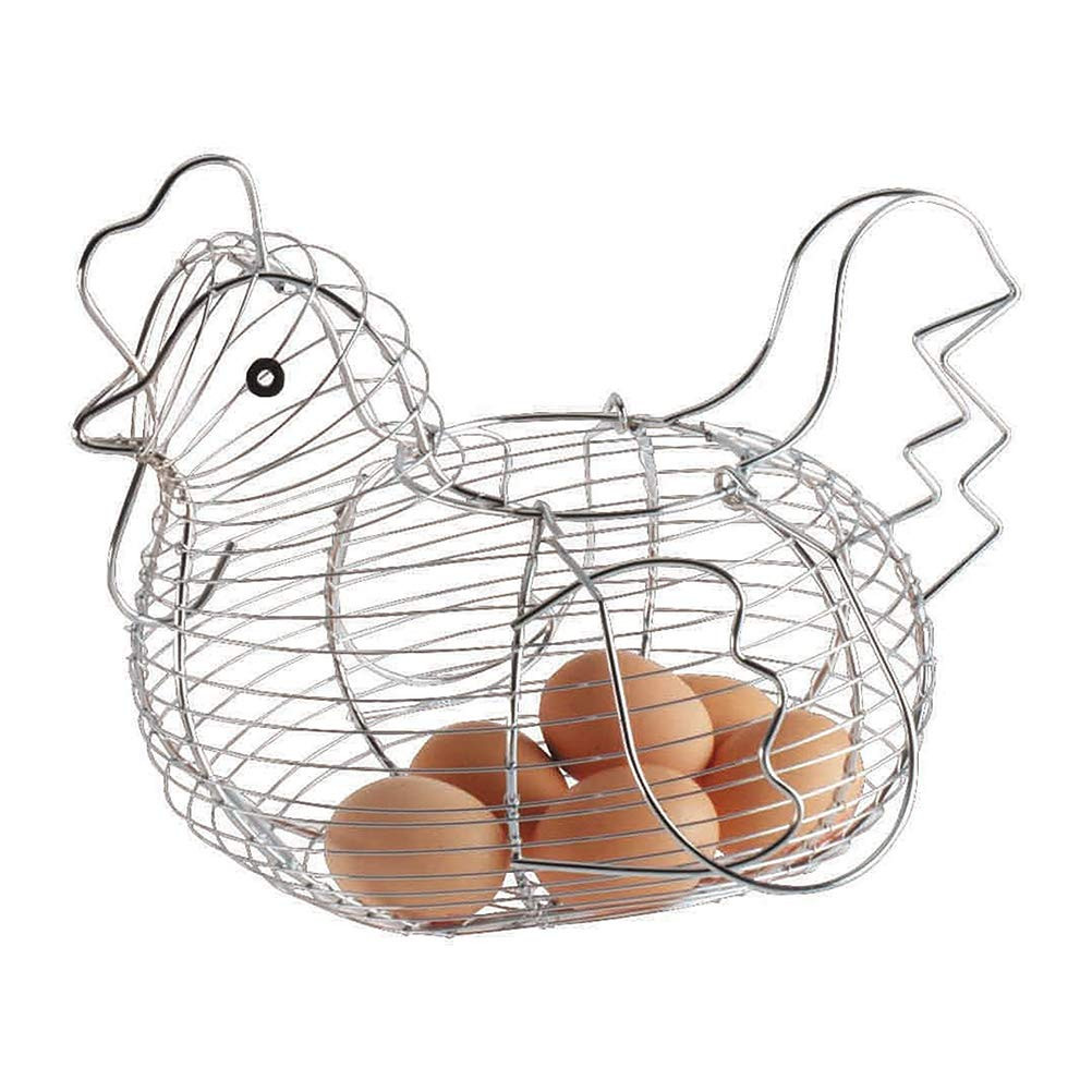 Chicken-Shaped Egg Basket Metal Chicken Shaped Wire Egg Storage Basket Holder Rack - Store 24 Egg... | Amazon (US)