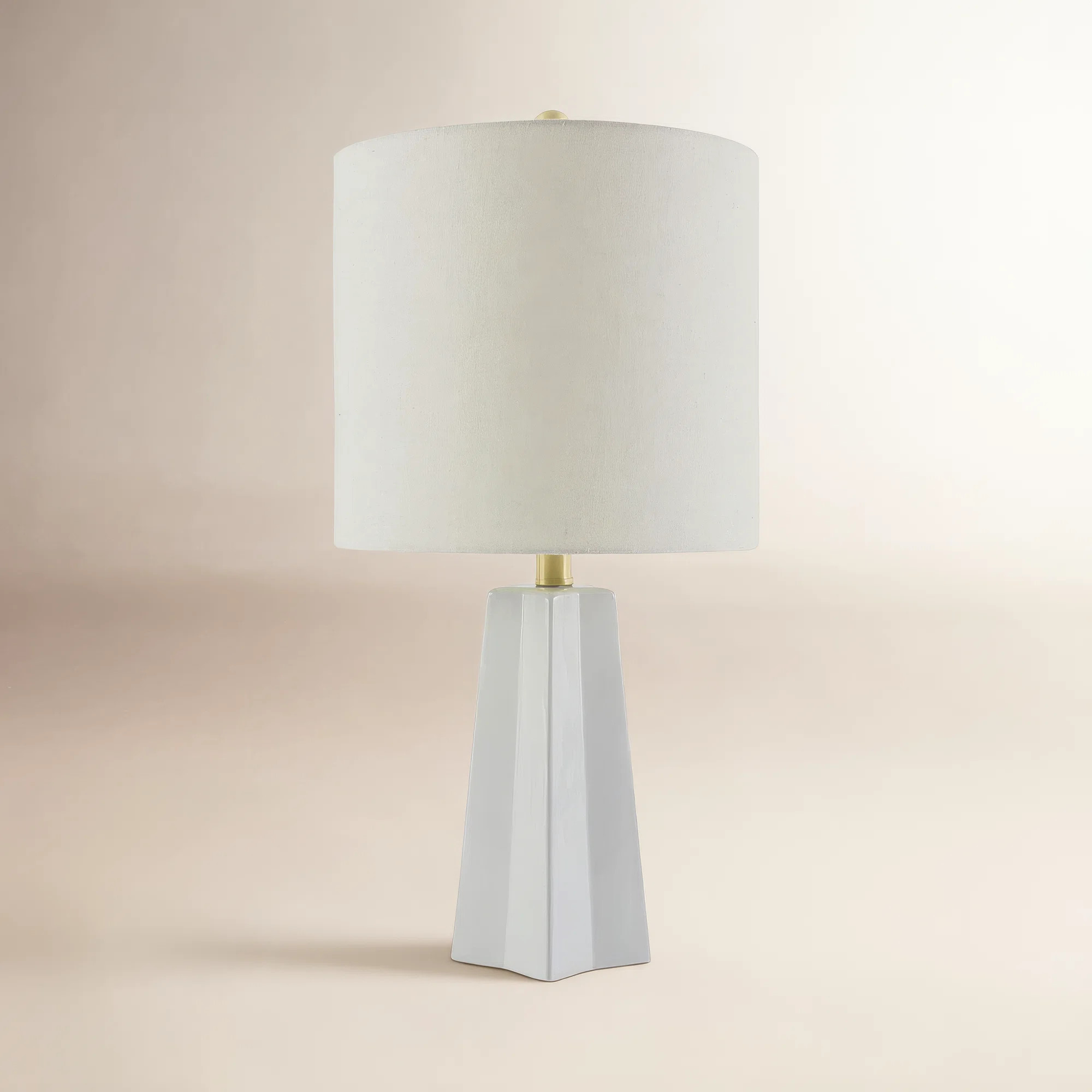 Magalie 1-Light Ceramic Table Lamp with Linen Drum Shade | Birch Lane