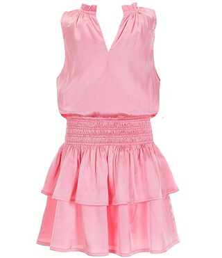 Big Girls 7-16 Becca Satin Two Tier Ruffle Skirt Dress | Dillard's