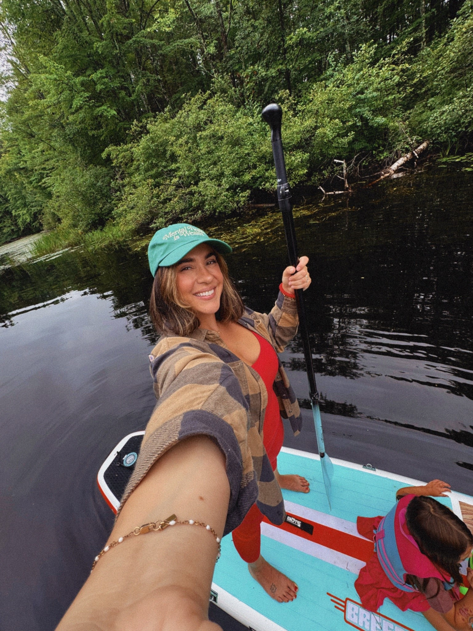 River and lake life! Cabin outfit in the summer is always something cozy with a flannel. My red set is from Amazon active wear and the top is long cropped with padding and leggings are very soft! The flannel is old from aerie! 

#LTKActive #LTKMidsize #LTKSeasonal