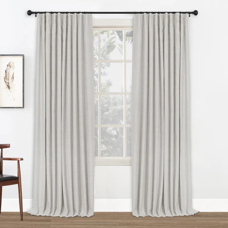 Birglinde Blackout Curtains Linen Textured 100% Blackout Drapes for Bedroom Living Room Curtains ... | Wayfair North America