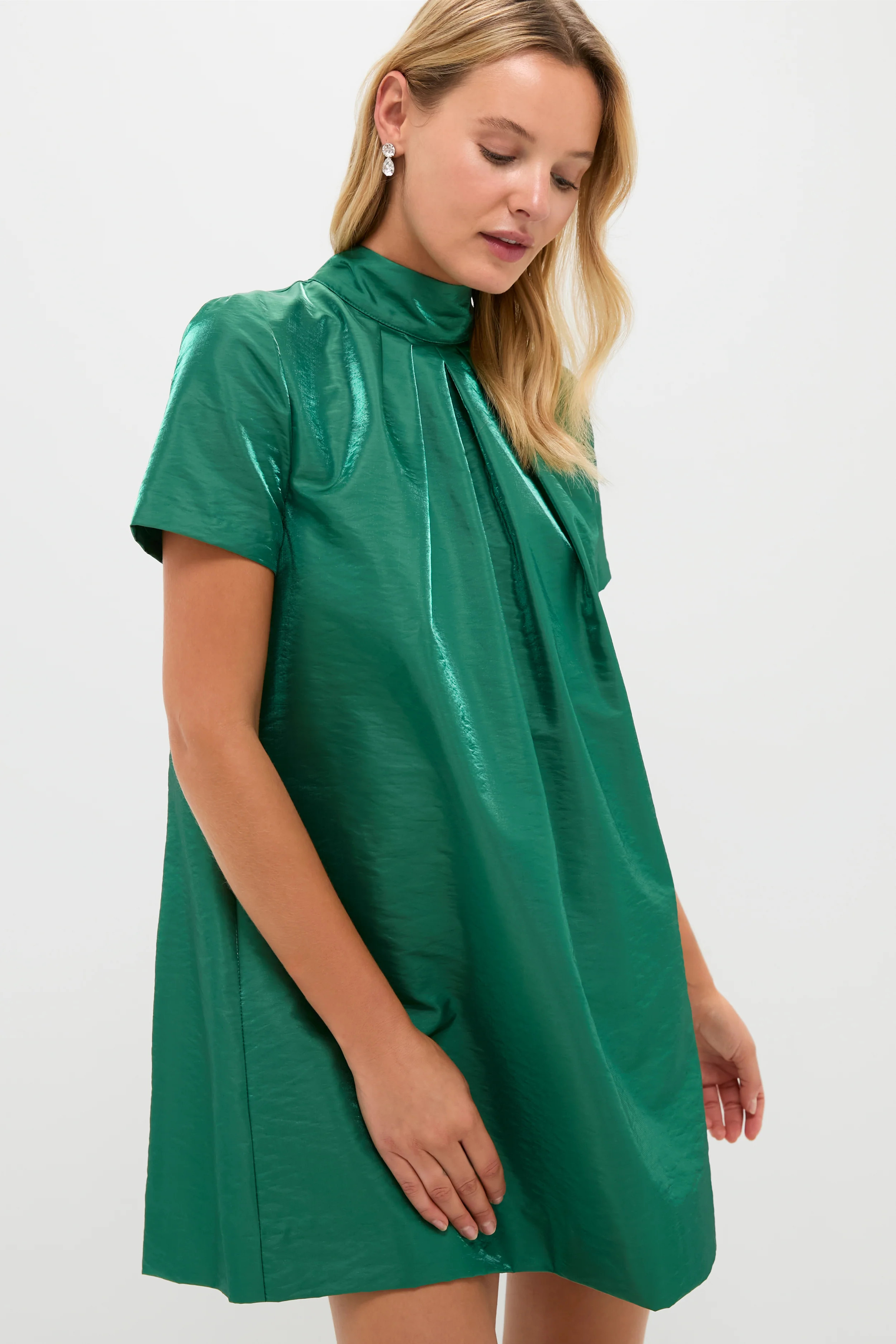 Green Taffeta Embellished Ashton Bow Dress | Tuckernuck (US)