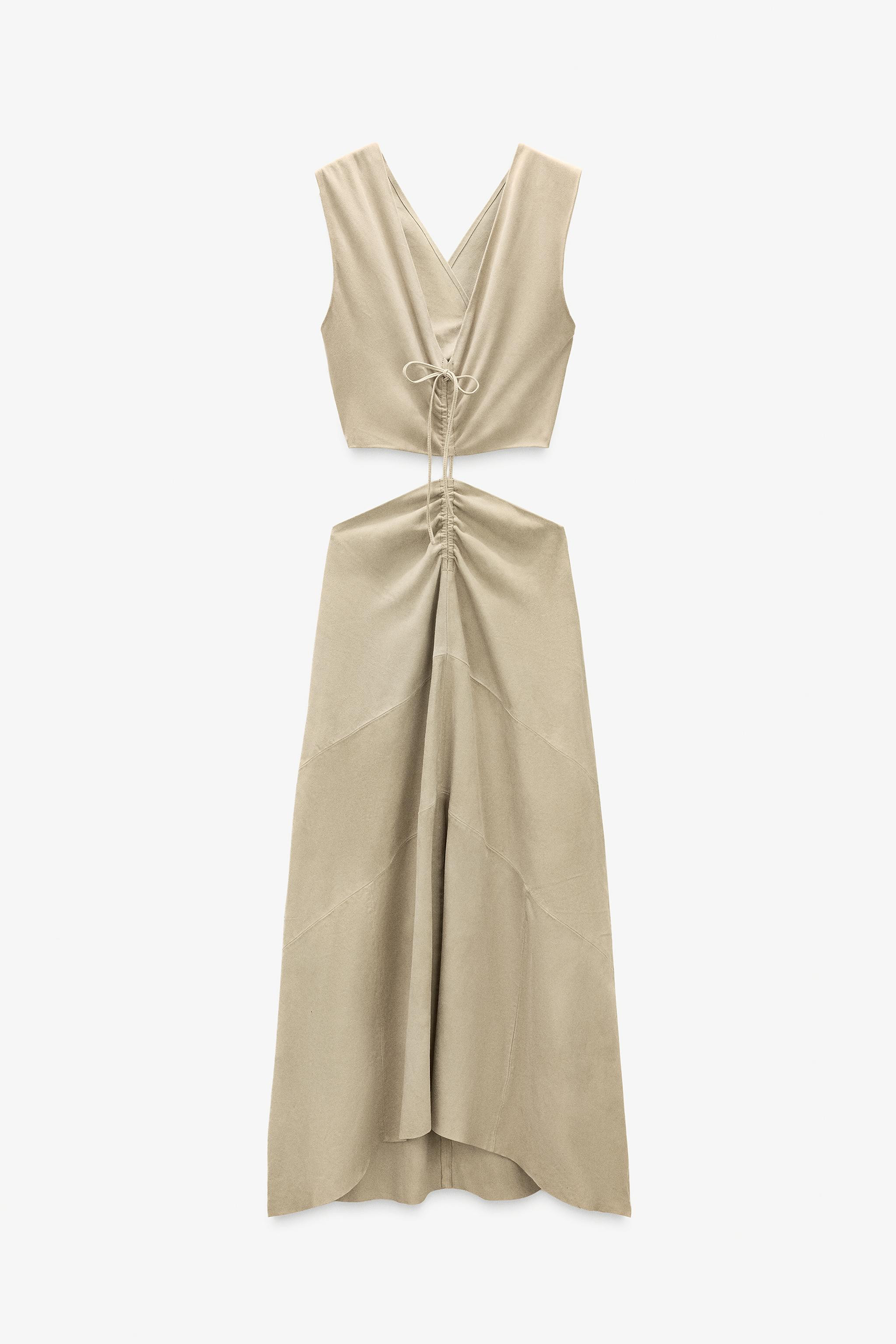 VESTITO CUT OUT IN PELLE SCAMOSCIATA LIMITED EDITION | Zara UK