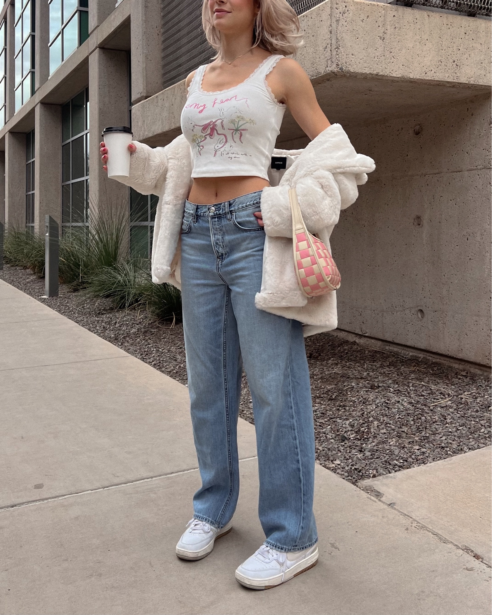 casual girly street style 🩰 

#casualfit #streetstyle #furcoat 

#LTKfindsunder50 #LTKstyletip