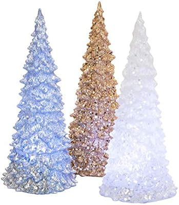 Transpac Imports, Inc. Light Up Tree Metallic Glitter 10 x 4 Acrylic Christmas Holiday Figurines ... | Amazon (US)