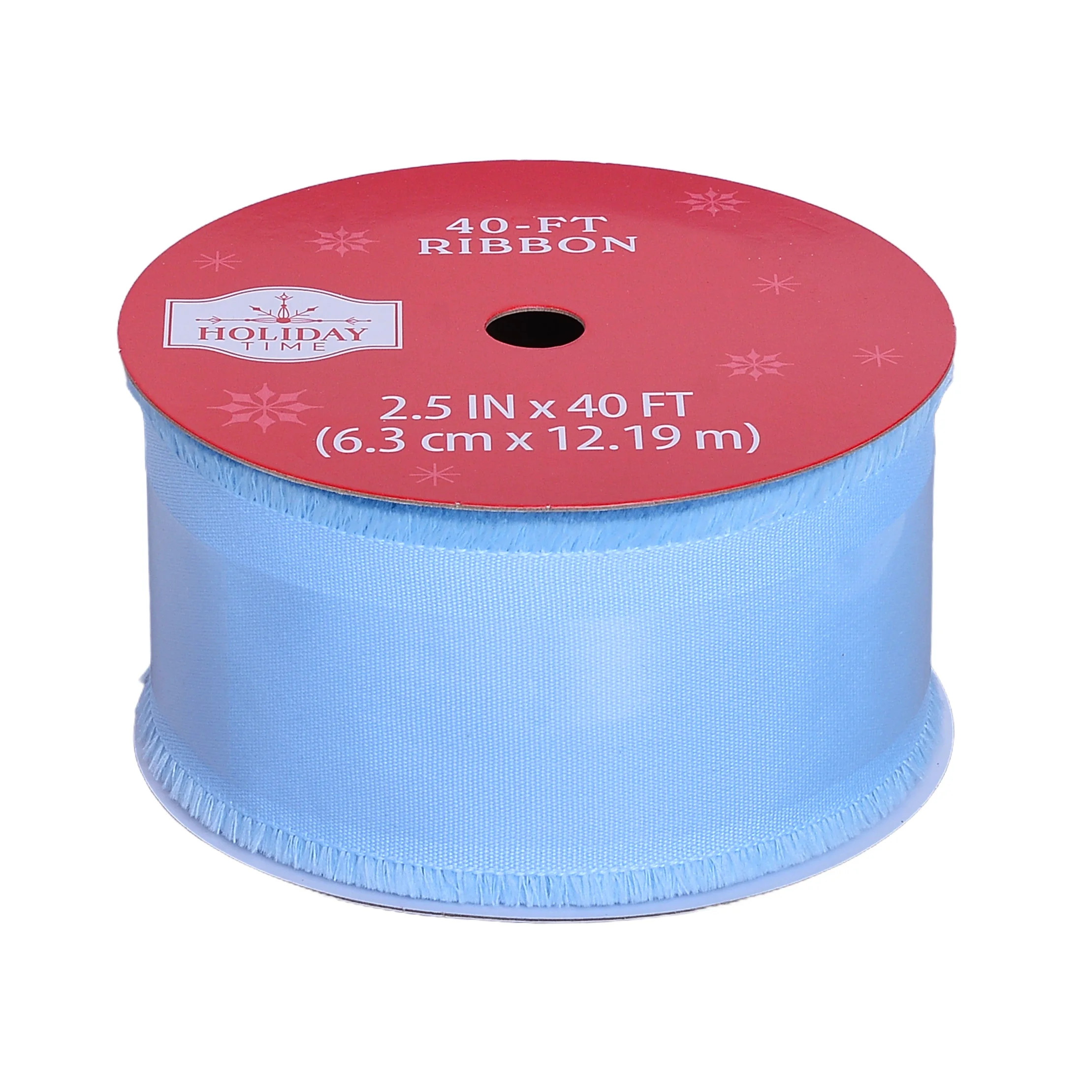 Cinta Navideña Azul con Borde sin Rematar, 2.5" x 40', de Holiday Time | Walmart (US)