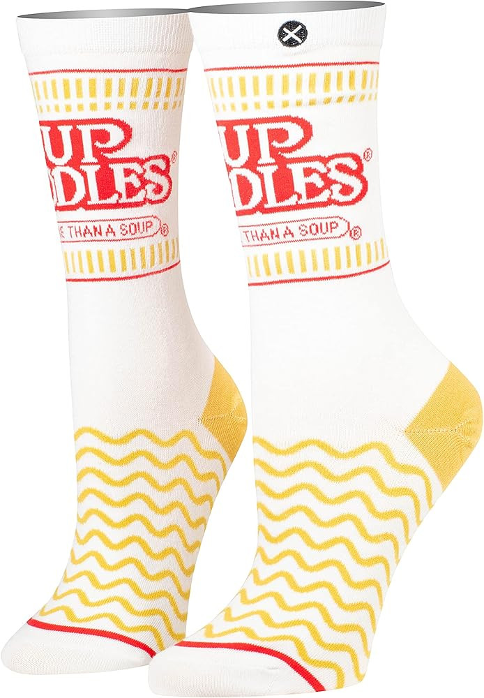 Odd Sox, Women's, Food, Cup of Noodle Soup, Crew Socks, Novelty Cute Silly Fun | Amazon (US)