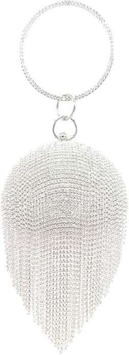 LUI SUI Women Round Ball Dazzling Crystal Evening Handbags Rhinestone Tassel Handle Purse Bags We... | Amazon (US)