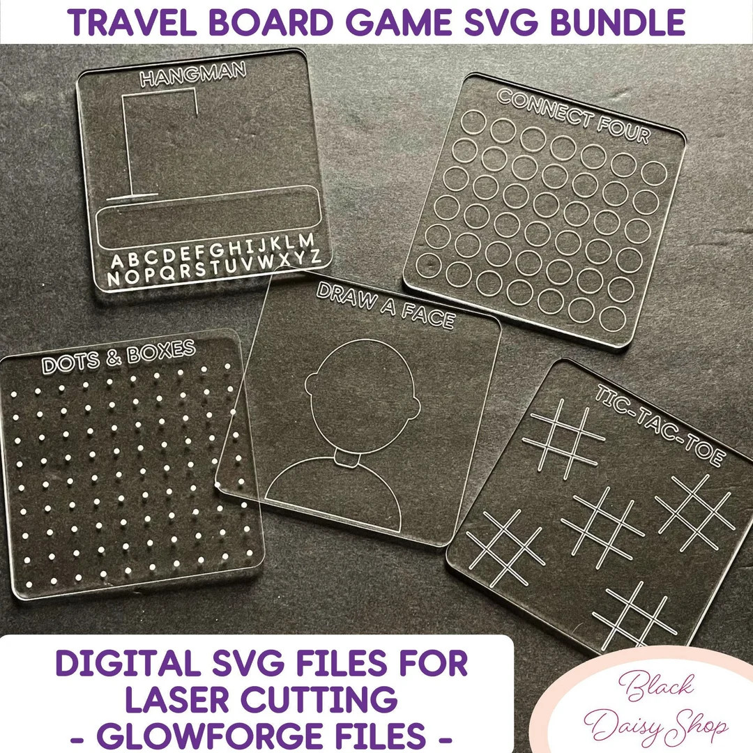 Travel Board Game SVG Bundle Reuseable Board Games SVG Dry Erase Games Digital Cut File Glowforge... | Etsy (US)