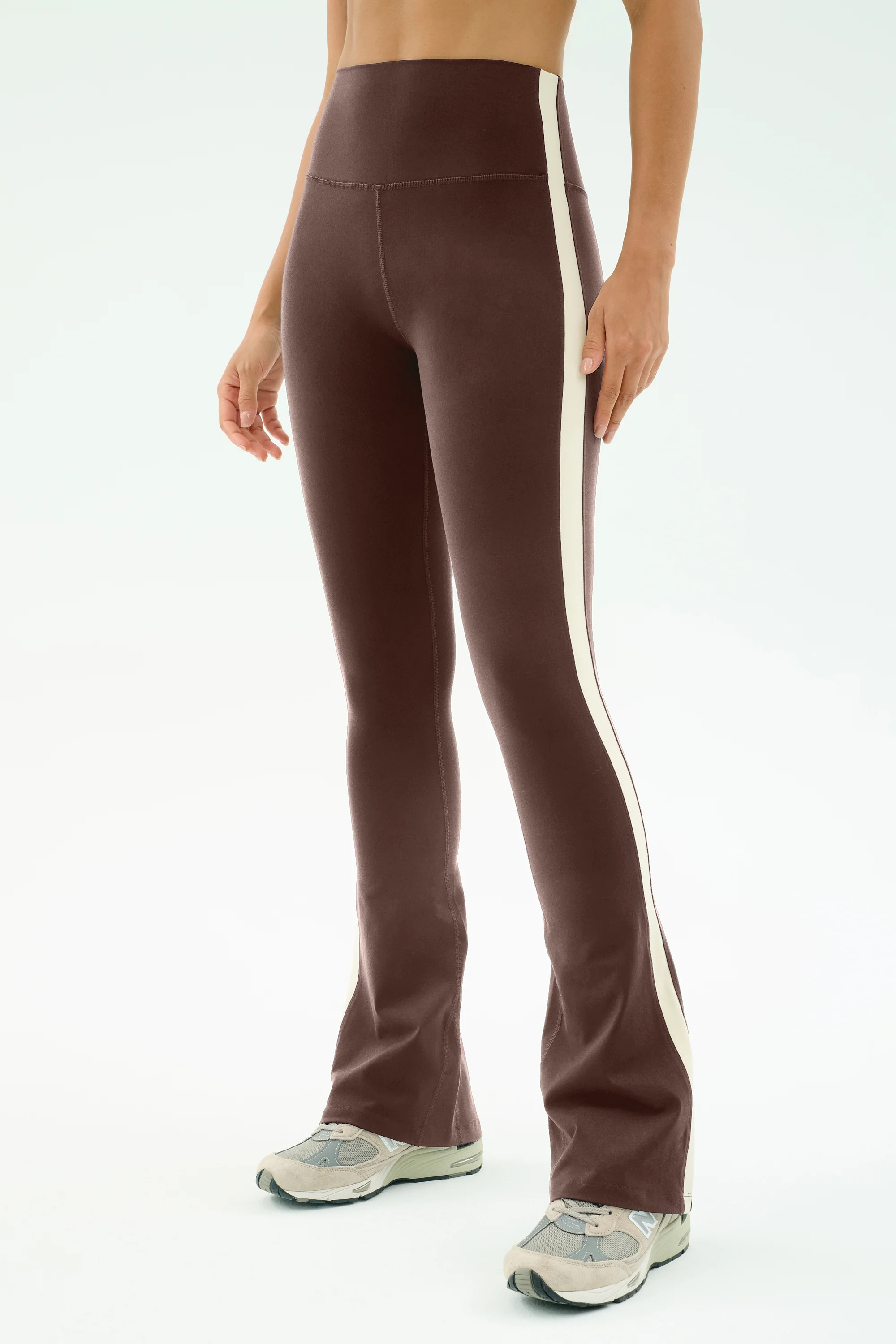 Raquel High Waist Flared Legging - Dark Chocolate/Creme | Splits59.com