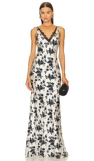 Hamina Dress in Ivory & Black | Revolve Clothing (Global)