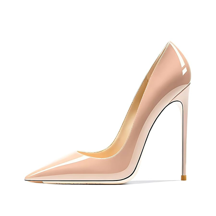 Women's Pointed Toe Shallow Stiletto Heels 4.7 Inch Pumps Wedding Party Banquet Shoes | Amazon (US)