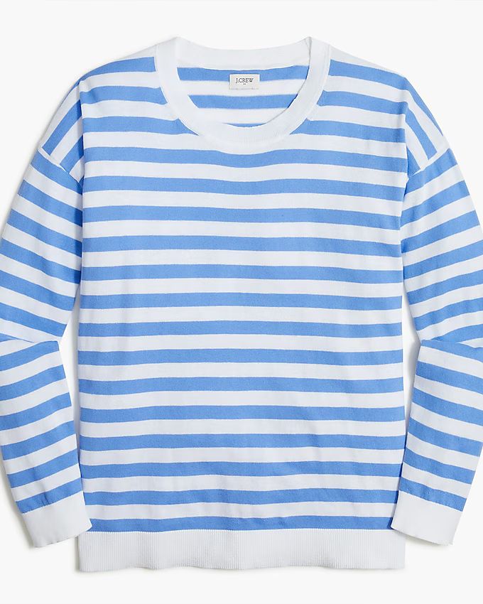 Striped crewneck sweater with drop shoulder | J.Crew Factory