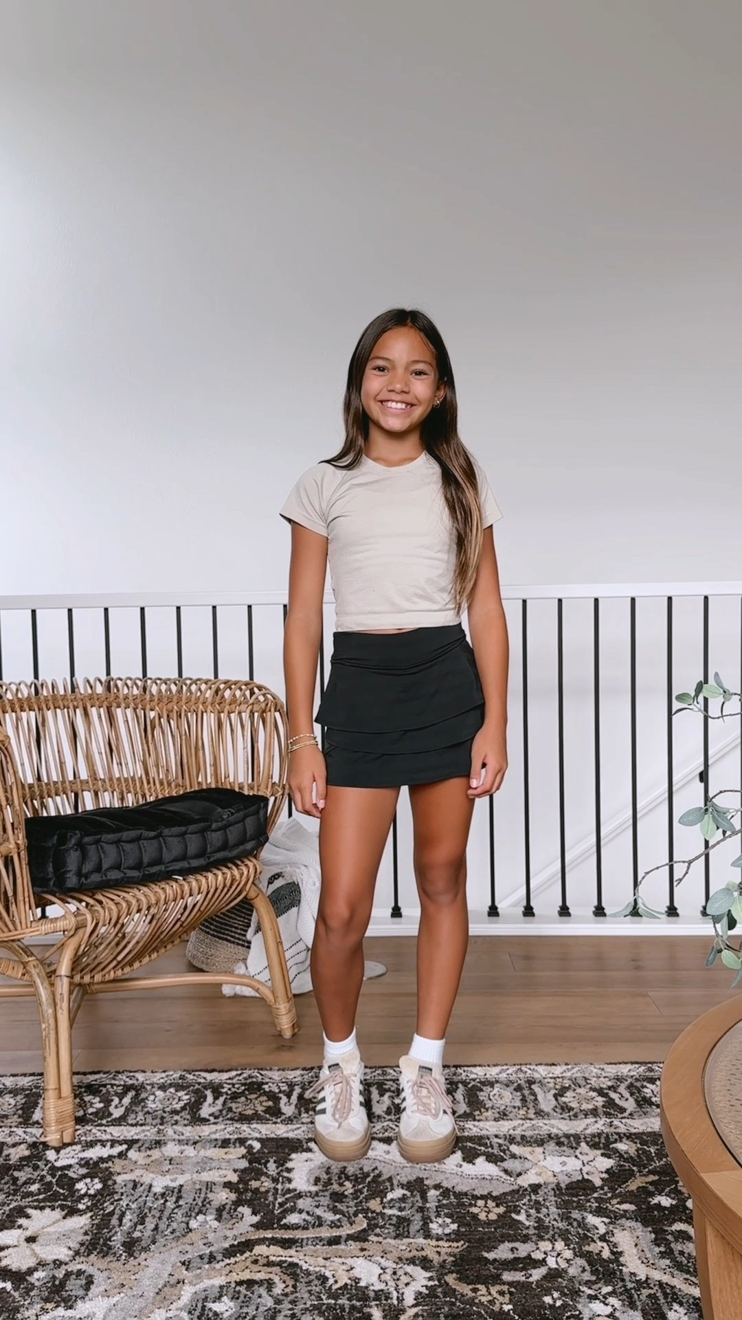 Tween girl outfit! She is wearing a size 2 of the Lululemon top. Adidas Gazelle Bold sneakers - Amazon socks - girls fashion - activewear 

#LTKFindsUnder50 #LTKShoeCrush #LTKKids