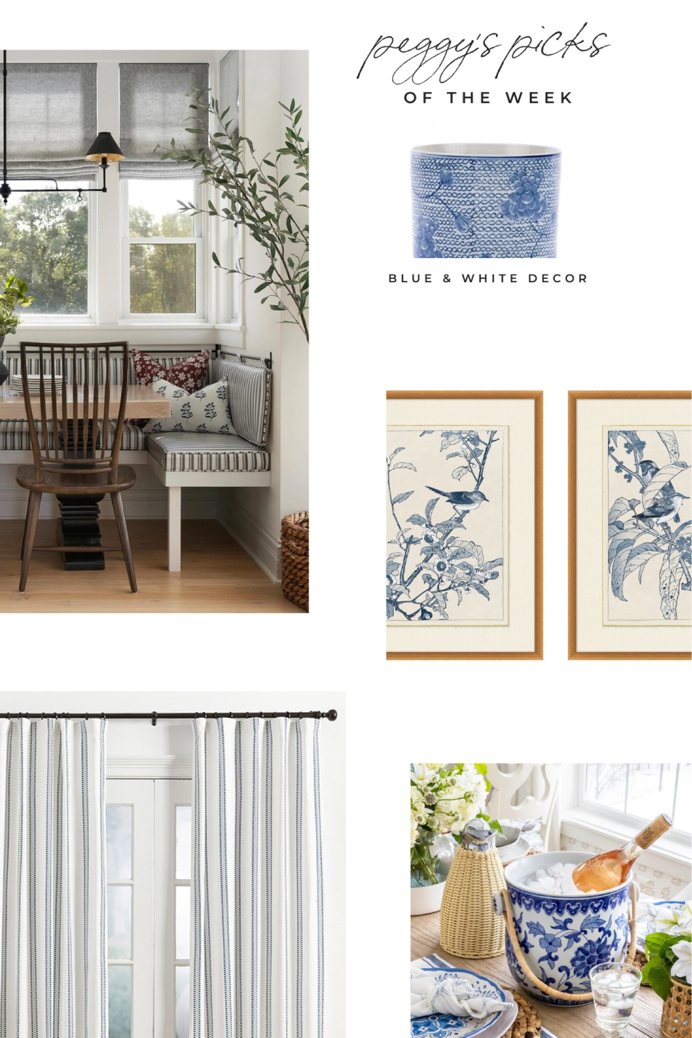 Use code PEGGYH15 for 15% off all full-price items at Scout & Nimble! Brighten up your space with Peggy's Picks, featuring our favorite blue and white decor! Whether you're drawn to the serenity of soft blues or the timeless elegance of deep navy, these pieces are perfect for adding a touch of sophistication and tranquility to any room. Explore our curated selection and find the perfect accents to complement your style. Shop now and bring home the calming beauty of blue and white!

#BlueAndWhiteDecor #HomeDecorInspo #InteriorDesign #GrandmillennialStyle #ClassicElegance  #TraditionalLiving

#LTKHome