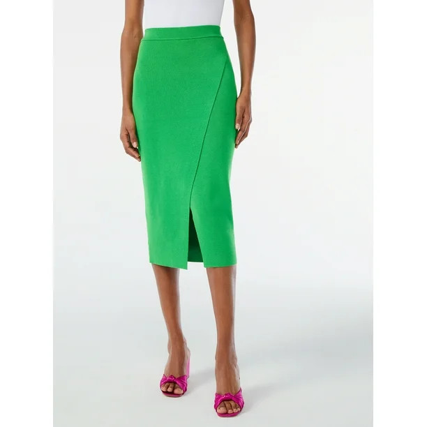 Scoop Women's Slit Midi Skirt - Walmart.com | Walmart (US)