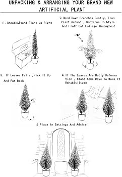 Kissilk Artificial Cedar Pine Tree Silk Tree Arborvitae Tree Perfect Faux Plants Potted UV Rated ... | Amazon (US)