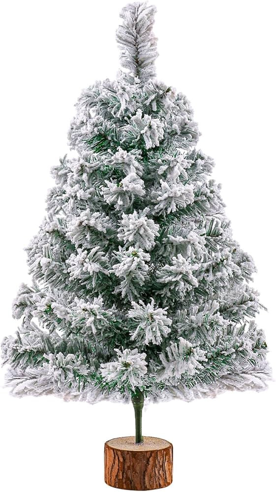 2Ft Artificial Christmas Tree Green Tabletop Christmas Tree with Snow Flocked Mini Xmas Pine Tree... | Amazon (US)