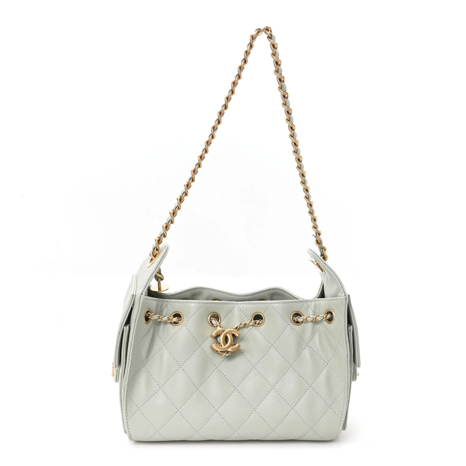 Chanel Caviar Quilted Mini Chanel 25 Handbag Light Green 1885893 | FASHIONPHILE (US)