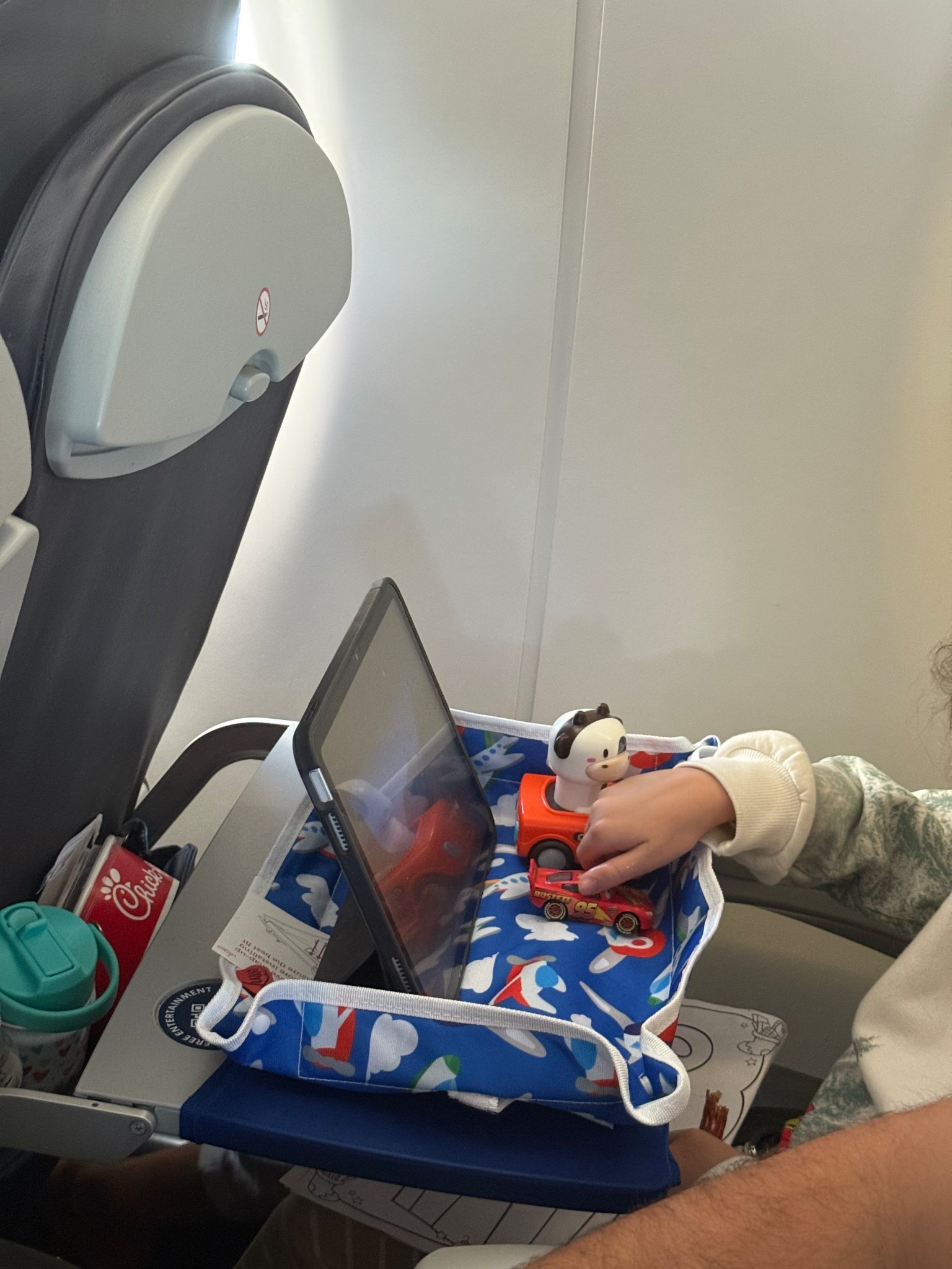 This little tray I grabbed from Amazon is a lifesaver if you have littles. Keeps everything from falling off of their tray and also has a holder on the back for an iPad as when the tray is up! A desperate parent must’ve designed this one 🤣 

#LTKKids #LTKTravel #LTKFindsUnder50