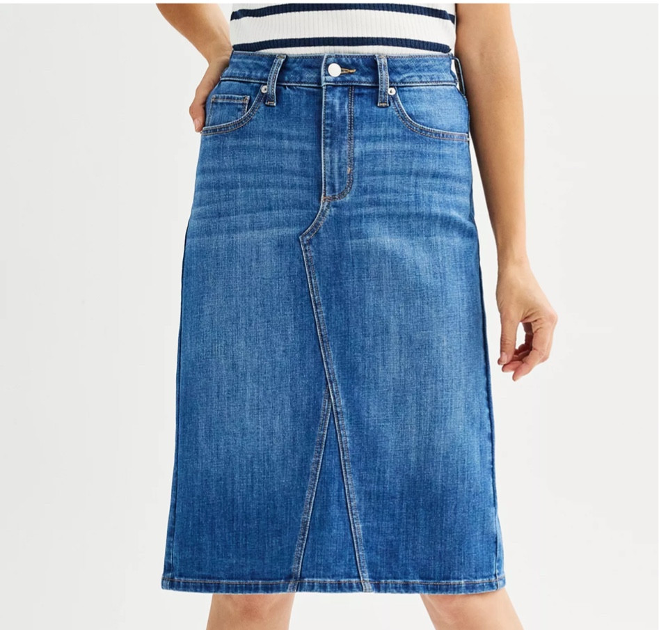 Sonoma Kohl’s Denim skirt 

#LTKStyleTip #LTKSeasonal #LTKSaleAlert