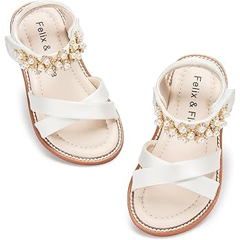 Felix & Flora Toddler Girls Sandals Soft Rubber Flats Summer Baby Flower Girl Shoes. | Amazon (US)