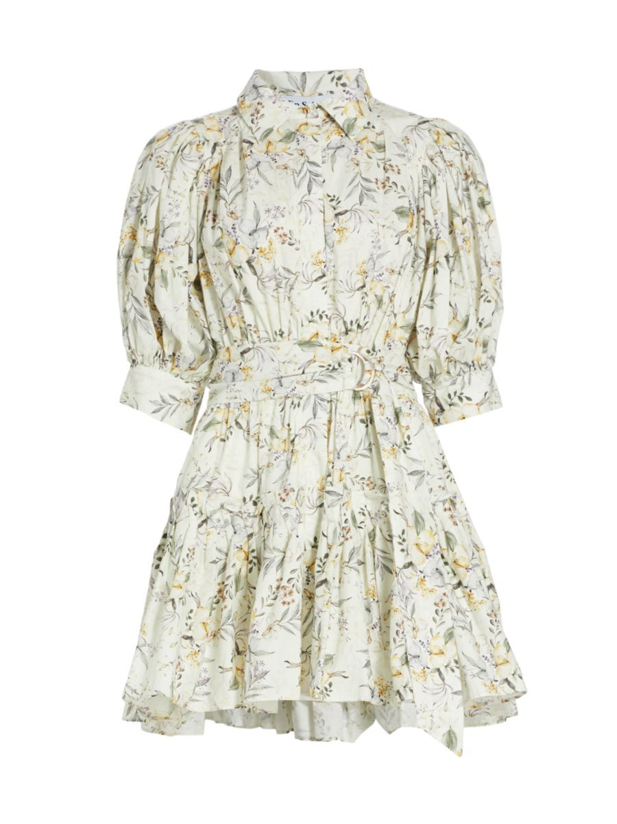 Shop En Saison Mindy Floral Cotton Minidress | Saks Fifth Avenue | Saks Fifth Avenue