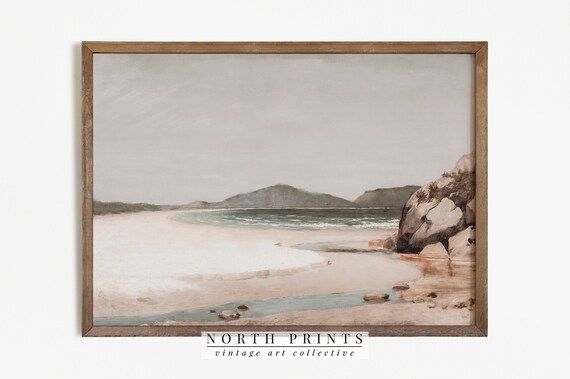 Antique Coastal Painting | Vintage Beach Print Digital PRINTABLE #490 | Etsy (US)