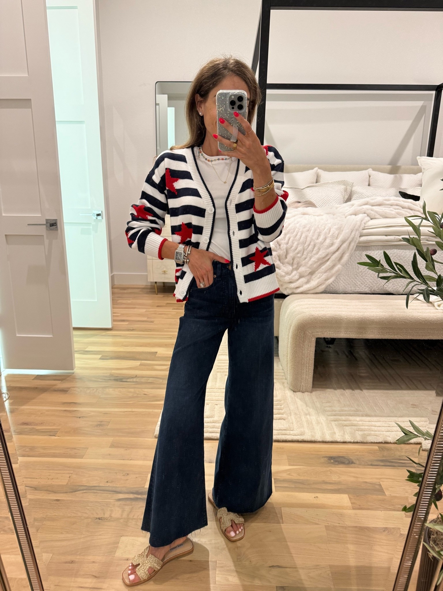 A fun festive patriotic outfit idea this cardigan is so cute and linking a few others I love size xs. My wide leg jeans are on sale

#LTKPetite #LTKSaleAlert