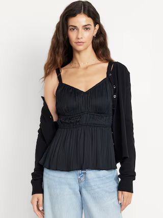 Waist-Defined Satin Top | Old Navy (US)