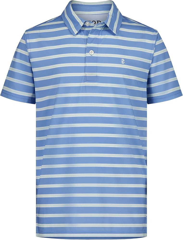 Izod Boys' Performance Golf Grid Short Sleeve Stretch Collared Polo Shirt | Amazon (US)