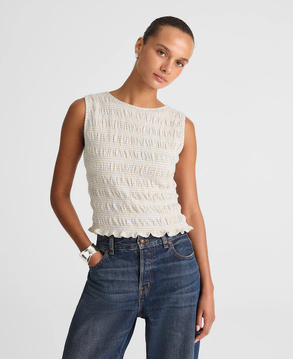 Smocked Boatneck Tank | Madewell