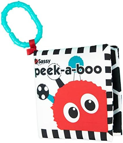Sassy Peek-a-Boo Activity Book with Attachable Link for On-The-Go Travel | Black & White | for Ag... | Amazon (US)