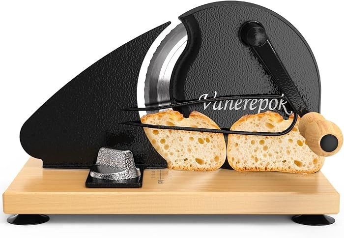 vanerepok Upgrade Manual Bread Slicer  With Scale Line and Steel Fence, Sharp Blade, Adjustable Width for Homemade & Commercial Use

#LTKHome #LTKfoodie