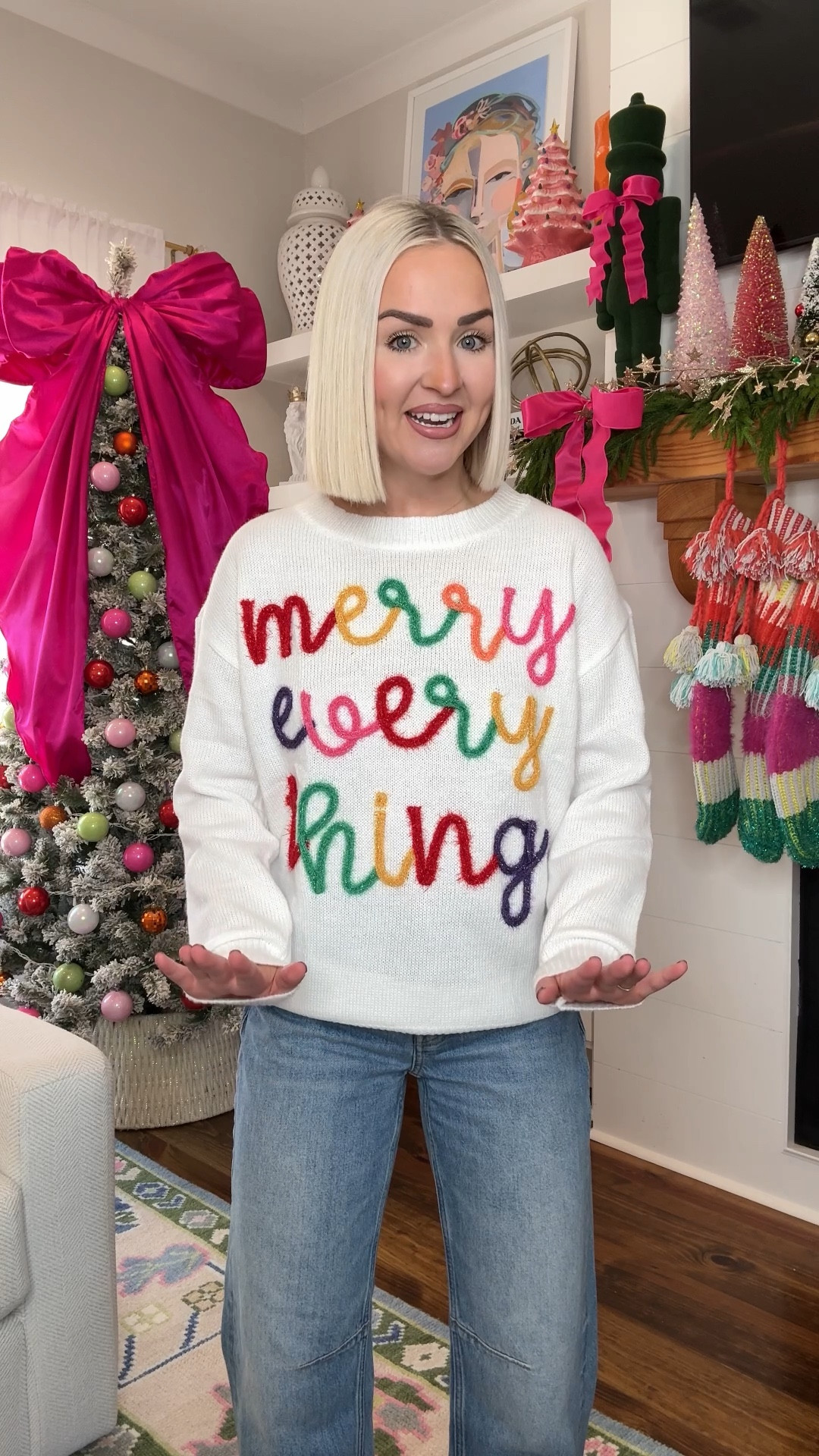 Amazon Christmas sweaters / amazon merry everything sweater / Amazon sparkly Christmas sweater / Amazon holiday sweaters 
Size SMALL in ALL

#LTKGiftGuide #LTKHoliday #LTKFindsUnder50