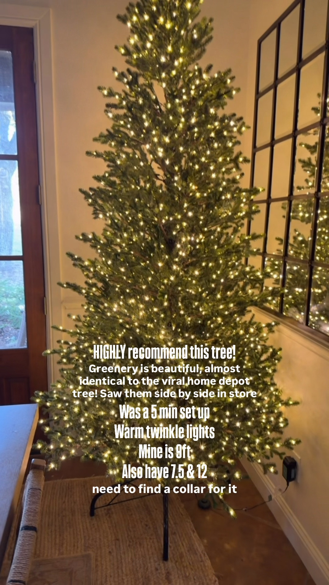 HIGHLY recommend this tree from Home Depot almost identical to the viral one you see everywhere. I saw them side-by-side on display at the store. This one is a 9 foot full-size tree and it is not too wide to go near my dining room table.

The twinkle lights are warm. It has a remote. The set up is incredibly easy!

If interested, grab before this one sells out too!! 

Home Depot 

#LTKFamily #LTKSeasonal #LTKHoliday