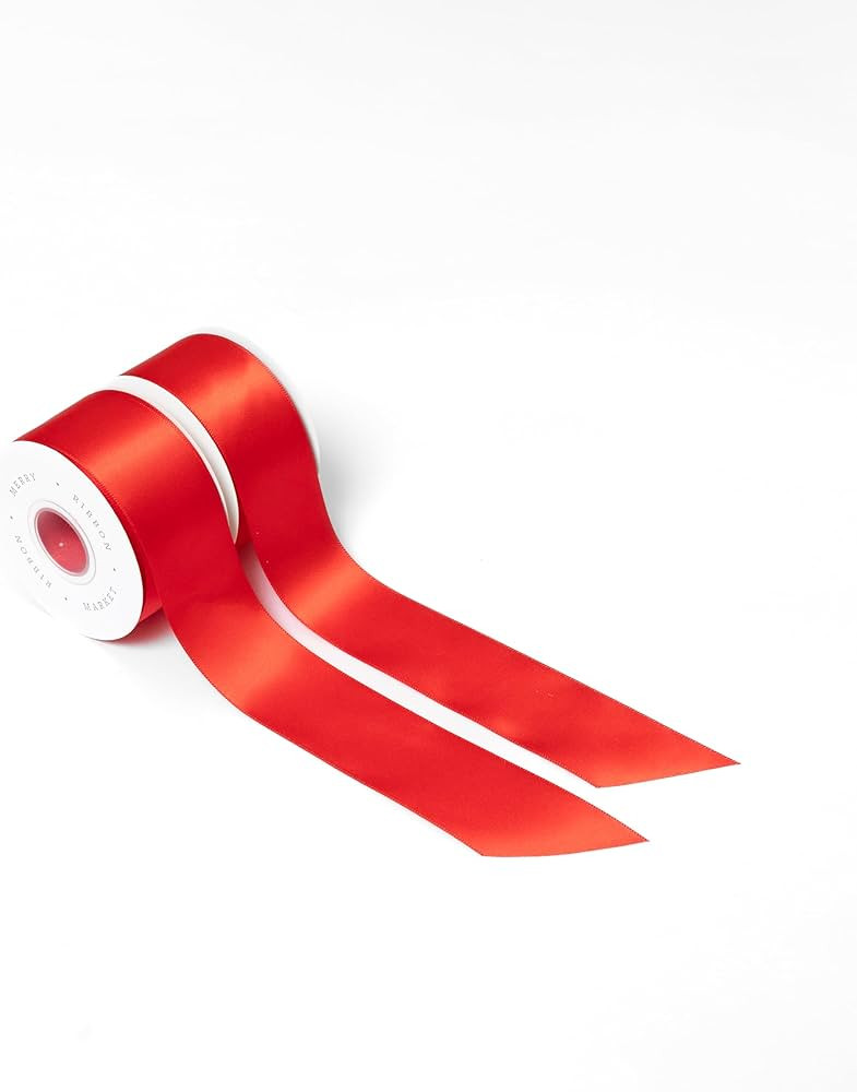 Red Satin Ribbon for Christmas Holiday Gift Wrapping, 1.5" x 20 Yards, 40 Yards Total (2 Pack) | Amazon (US)