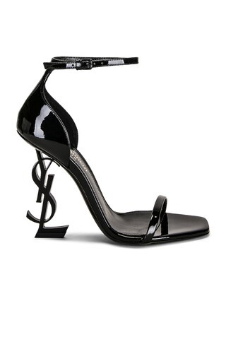 Saint Laurent Opyum 110 YSL Heeled Sandals in Nero - Black. Size 39 (also in 39.5, 40). | FWRD 