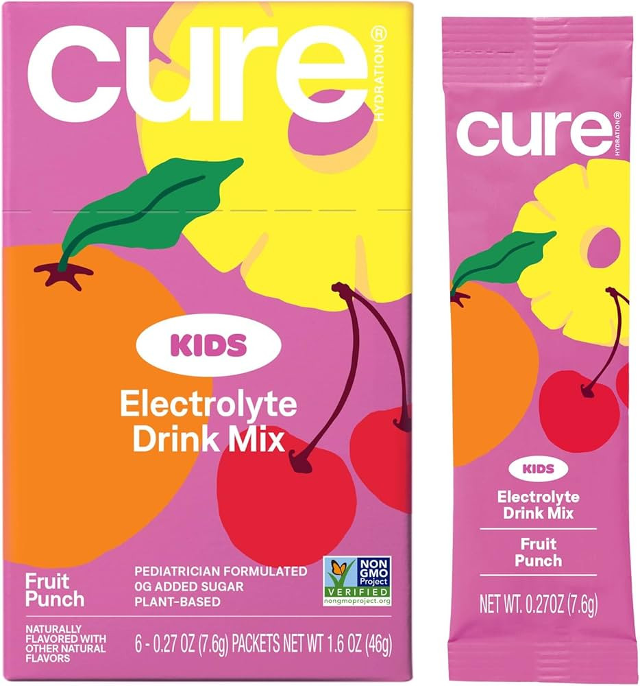 Cure Hydration - Kids Electrolyte Drink Mix | Plant-Based Pediatrician Formulated Rehydration Pow... | Amazon (US)