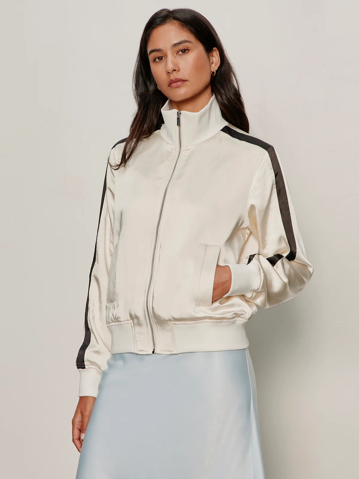 SATIN TRACK JACKET COLLAGEN | Sanctuary Clothing