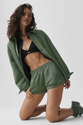ALO | High-Waist Socialite Short in Bamboo Green, Size: Large | Alo Yoga