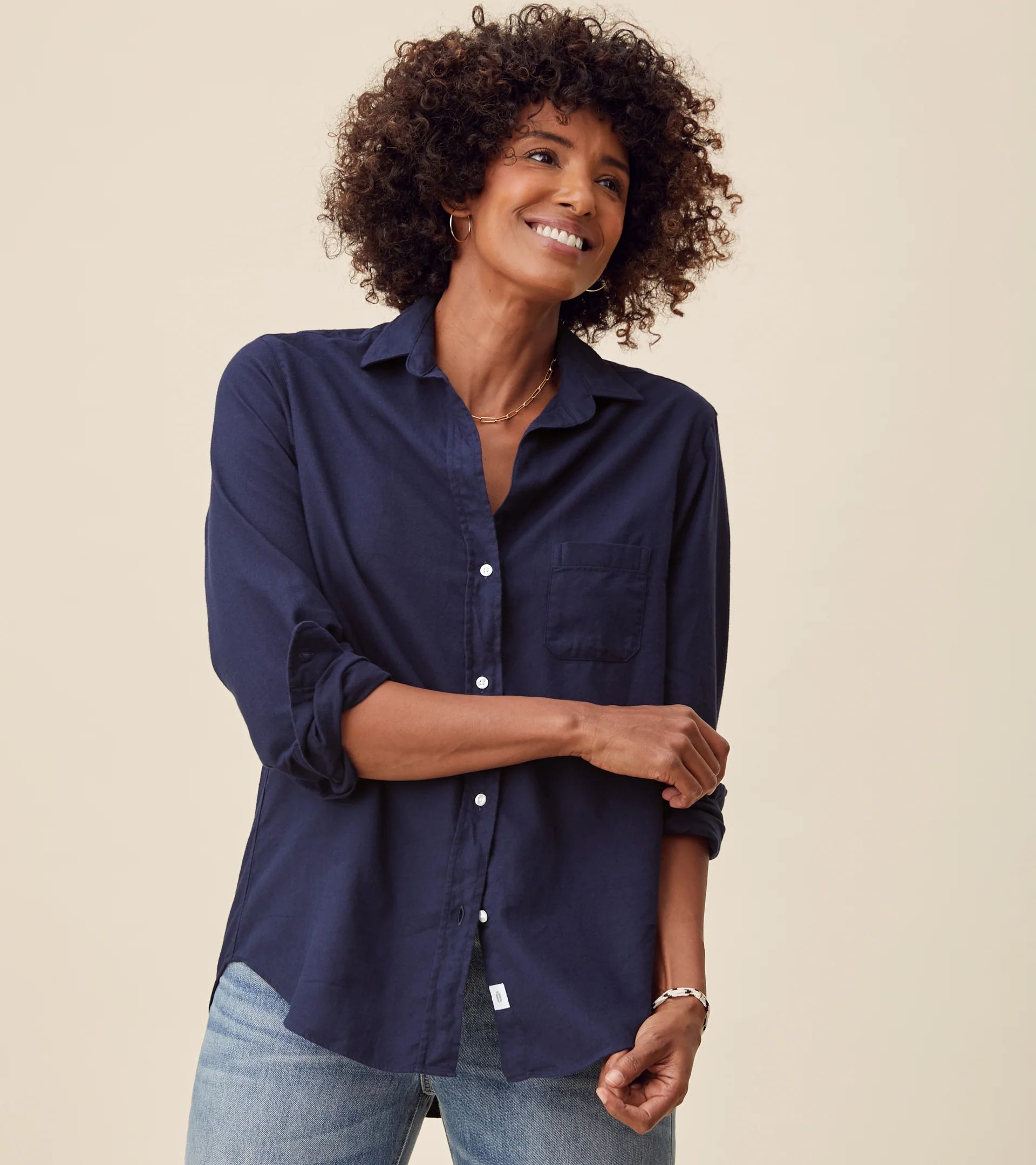 The Hero Button-Up Shirt Navy, Feathered Flannel | Grayson