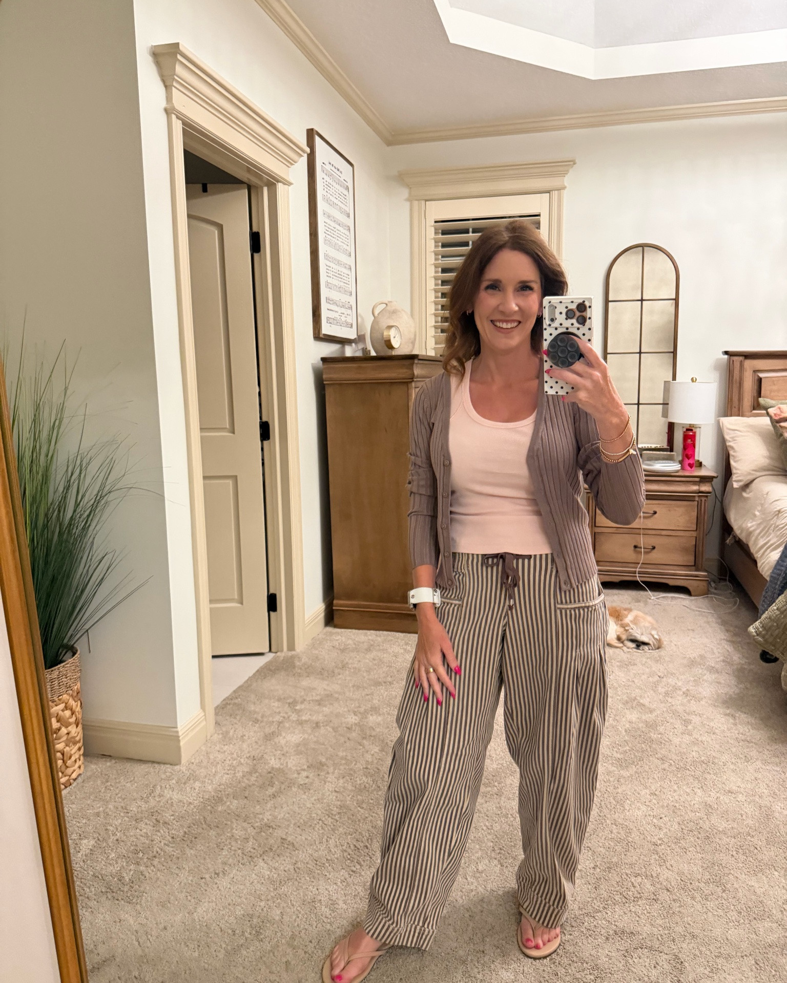 This one is giving “I want to be comfy but still look put together” and I’m here for it. 🤎

The striped wide-leg pants + fitted tank + lightweight cardigan make the easiest transitional outfit for those is it fall yet or is it still 85°? days. 😂🍂 Perfect for errands, travel, coffee dates or working from home.

Linked the whole look! 👇🏼#LTKFallFashion #LTKCasual #PetiteStyle #FallOutfit #MomStyle

#LTKOver40 #LTKWorkwear #LTKmomlife #LTKOver40 #LTKPetite