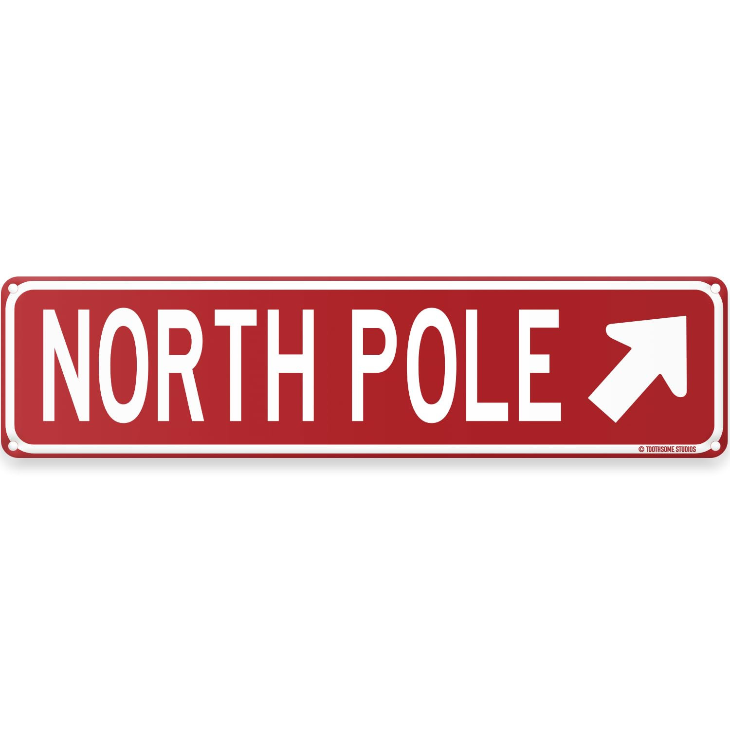 North Pole Christmas Theme Street Sign 16" x 4" Holiday Humor Ornament Novelty Home Decor Wall De... | Amazon (US)