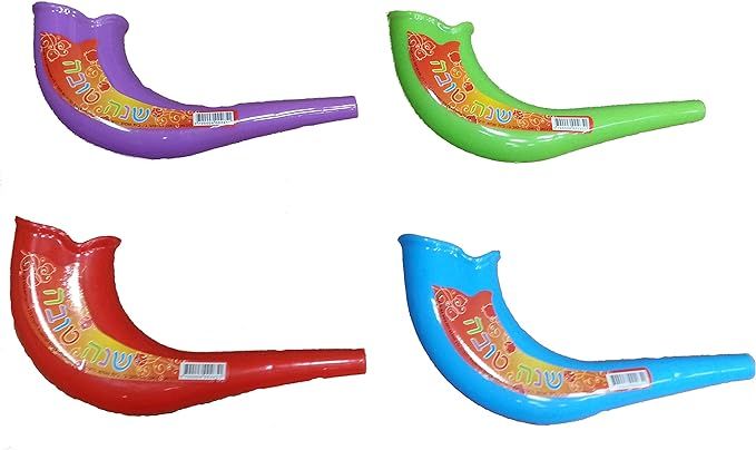 Rosh Hashanah Colorful Plastic Toy Shofars, 4-Pack | Amazon (US)